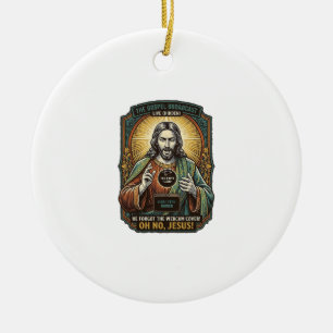 Jesus Black Screen Forgotten Webcam Cover Virtual  Ceramic Tree Decoration