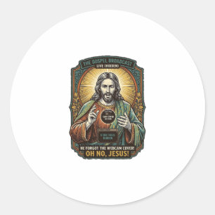 Jesus Black Screen Forgotten Webcam Cover Virtual Classic Round Sticker