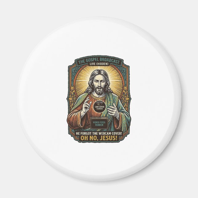 Jesus Black Screen Forgotten Webcam Cover Virtual  Magnet (Front)