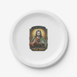 Jesus Black Screen Forgotten Webcam Cover Virtual  Paper Plate