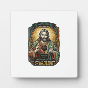 Jesus Black Screen Forgotten Webcam Cover Virtual  Plaque