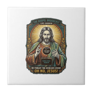 Jesus Black Screen Forgotten Webcam Cover Virtual Tile