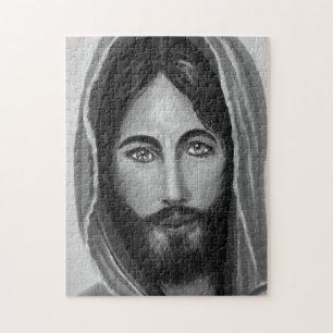 Jesus black & White, Christian figures Jigsaw Puzzle