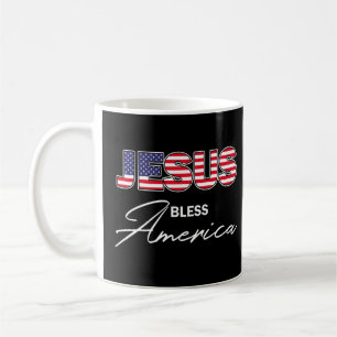 Jesus Bless America Usa Patriotic Christian Coffee Mug
