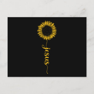 Jesus Blessed Thankful Christian Faith Sunflower Postcard