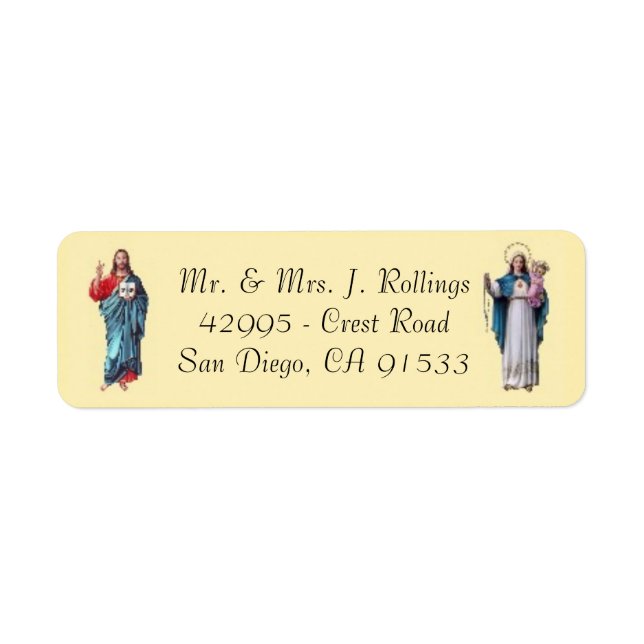 Jesus & Blessed Virgin Mary  Return Address Labels (Front)