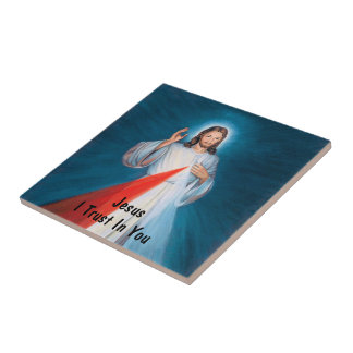 Jesus Blessing Divine Mercy I Trust in You Quote Tile
