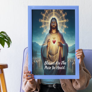 Jesus Blessing the Pure: Heart Amidst Many Poster