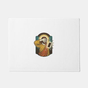 Jesus Blinding Max Phone Brightness Midnight Scrol Doormat