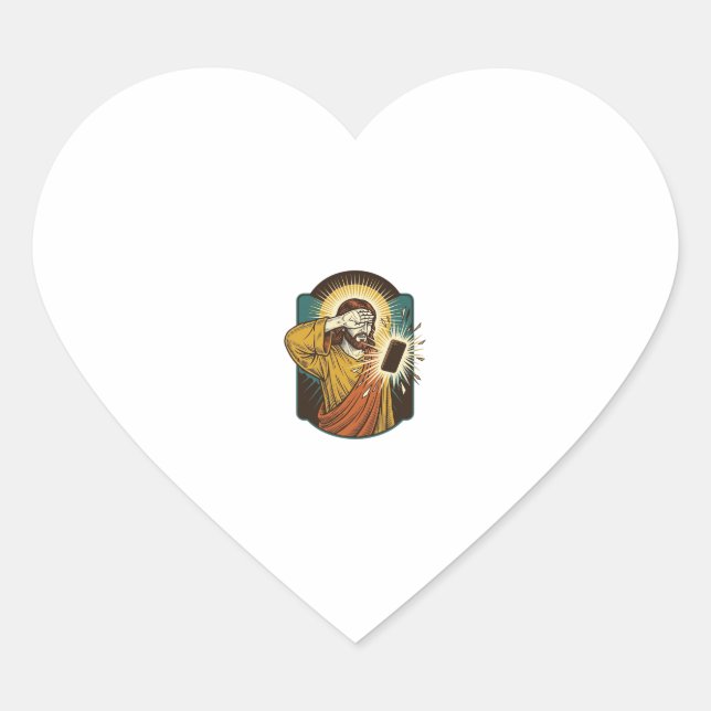 Jesus Blinding Max Phone Brightness Midnight Scrol Heart Sticker (Front)