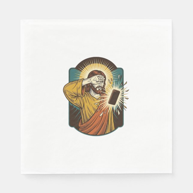 Jesus Blinding Max Phone Brightness Midnight Scrol Napkin (Front)