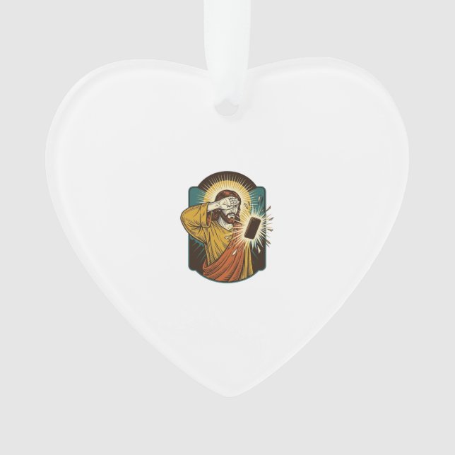 Jesus Blinding Max Phone Brightness Midnight Scrol Ornament (Front)