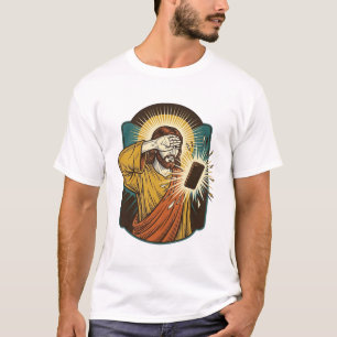 Jesus Blinding Max Phone Brightness Midnight Scrol T-Shirt