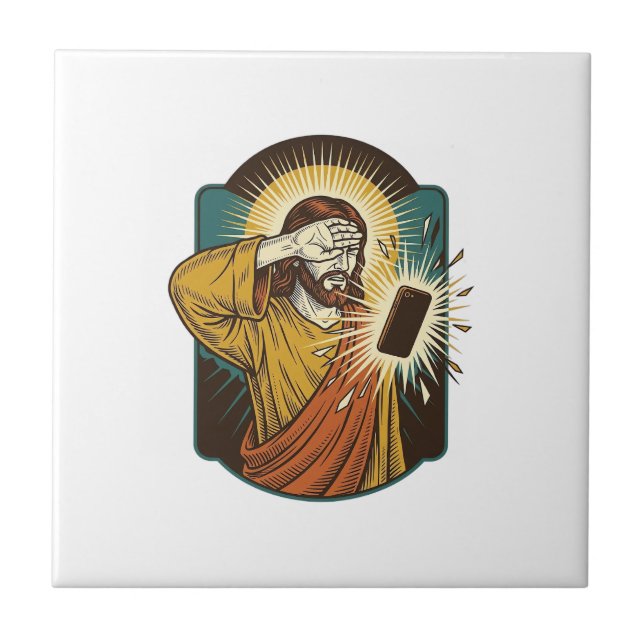 Jesus Blinding Max Phone Brightness Midnight Scrol Tile (Front)