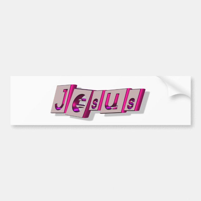 Jesus Bloc Fushia. Bumper Sticker (Front)