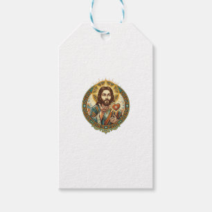 Jesus Blowing Kiss Red Heart Like Button Humor_1 Gift Tags