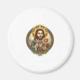 Jesus Blowing Kiss Red Heart Like Button Humor_1 Magnet