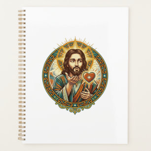 Jesus Blowing Kiss Red Heart Like Button Humor_1 Planner