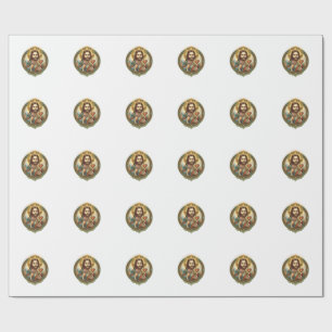 Jesus Blowing Kiss Red Heart Like Button Humor_1 Wrapping Paper