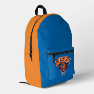 JESUS - Blue and Orange Printed Backpack