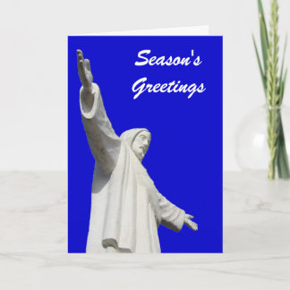 jesus blue christmas holiday card