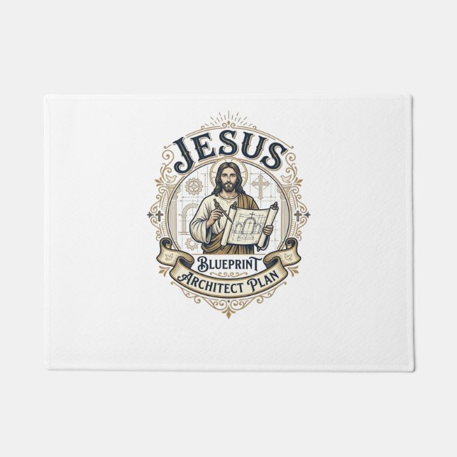 Jesus Blueprint Architect Plan Jesus Blueprint Arc Doormat (Front)