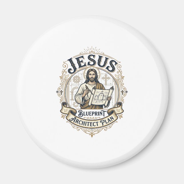 Jesus Blueprint Architect Plan Jesus Blueprint Arc Magnet (Front)