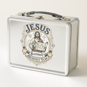 Jesus Blueprint Architect Plan Jesus Blueprint Arc Metal Lunch Box