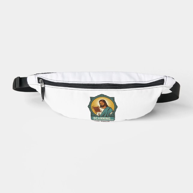 Jesus Blurry QR Code Wont Scan Menu Tech Humor_1 Bum Bags (Front)