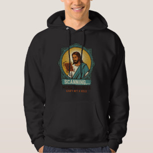 Jesus Blurry QR Code Wont Scan Menu Tech Humor_1 Hoodie