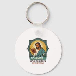 Jesus Blurry QR Code Wont Scan Menu Tech Humor_1 Key Ring