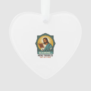 Jesus Blurry QR Code Wont Scan Menu Tech Humor_1 Ornament