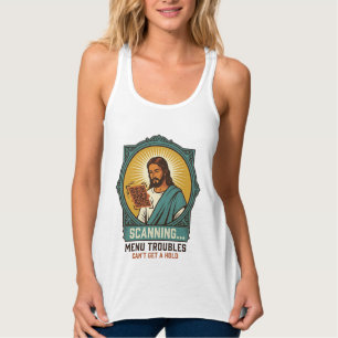 Jesus Blurry QR Code Wont Scan Menu Tech Humor_1 Singlet