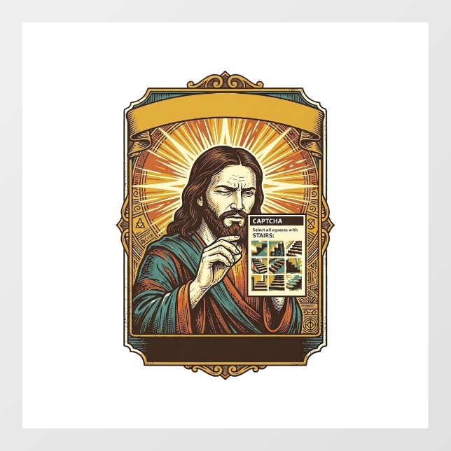 Jesus Blurry Stairs Captcha Test Tech Security Hum (Sheet)