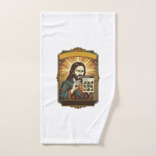 Jesus Blurry Stairs Captcha Test Tech Security Hum Hand Towel