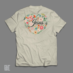 Jesus Boho Christian Heart Motif Inspirational  Tri-Blend Shirt