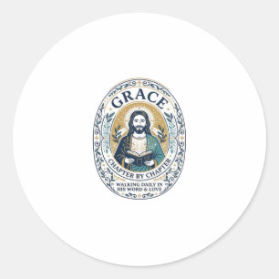 Jesus Book Club Reading Community Graphic Tee Chri Classic Round Sticker