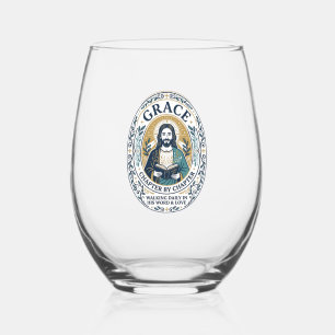 Jesus Book Club Reading Community Graphic Tee Chri Stemless Wine Glass