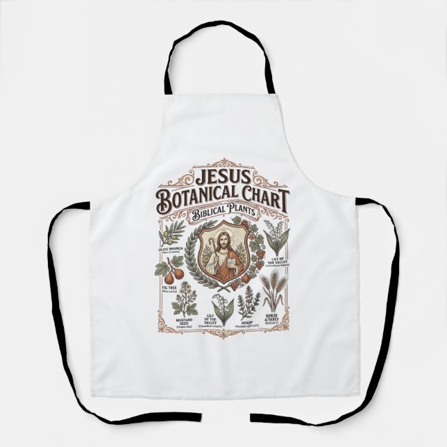 Jesus Botanical Chart Biblical Plants Jesus Botani Apron (Front)