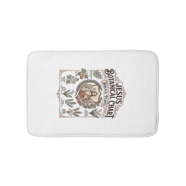 Jesus Botanical Chart Biblical Plants Jesus Botani Bath Mat (Front)