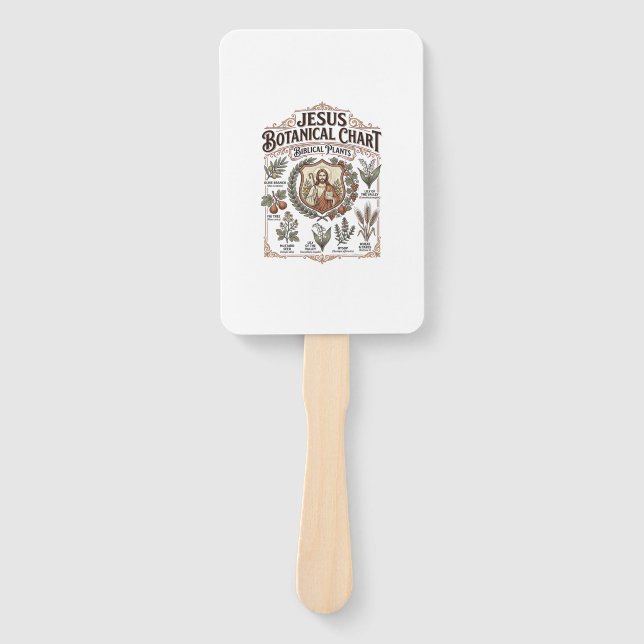 Jesus Botanical Chart Biblical Plants Jesus Botani Hand Fan (Front)