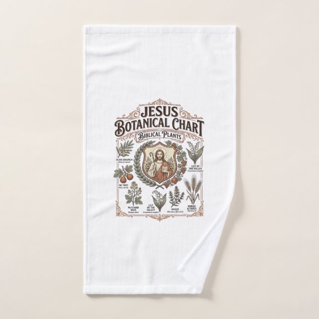 Jesus Botanical Chart Biblical Plants Jesus Botani Hand Towel (Hand Towel)