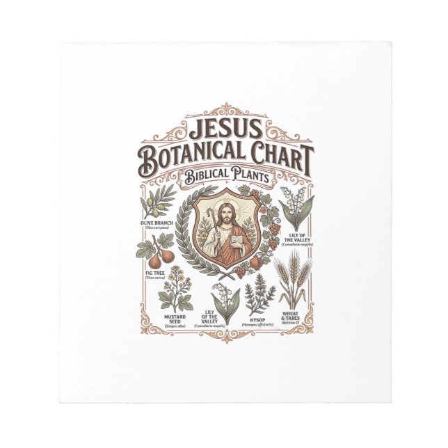 Jesus Botanical Chart Biblical Plants Jesus Botani Notepad (Front)