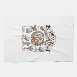 Jesus Botanical Chart Biblical Plants Jesus Botani Tea Towel