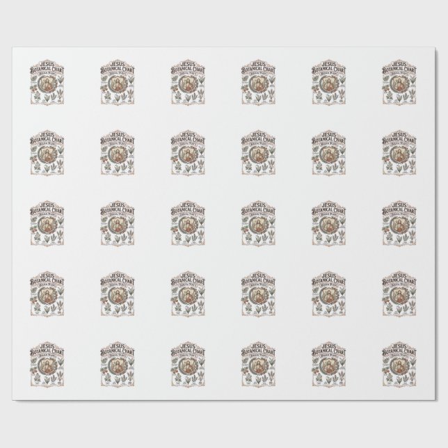 Jesus Botanical Chart Biblical Plants Jesus Botani Wrapping Paper (Flat)