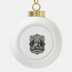 Jesus Boundaries Self Respect Shirt Faith Based De Ceramic Ball Christmas Ornament