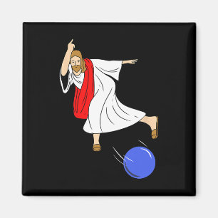 Jesus Bowling Christmas Bowling Magnet
