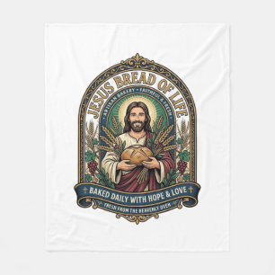Jesus Bread Of Life Jesus Bread Life Bakery Christ Fleece Blanket