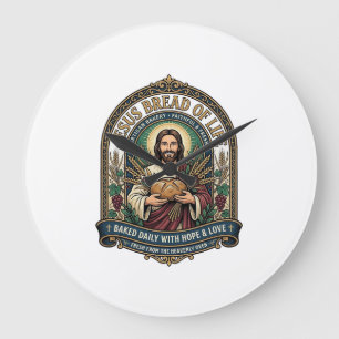 Jesus Bread Of Life Jesus Bread Life Bakery Christ Large Clock