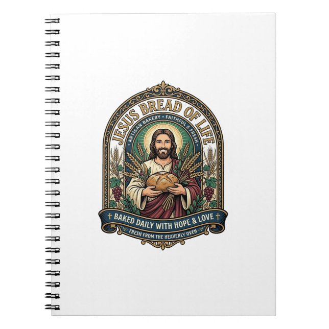 Jesus Bread Of Life Jesus Bread Life Bakery Christ Notebook (Front)